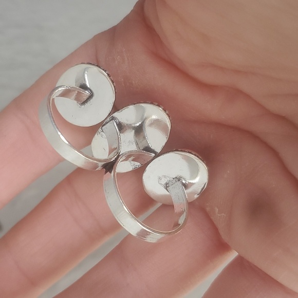 New Coral Double 925 Silver Knuckle Ring. - Picture 7 of 14